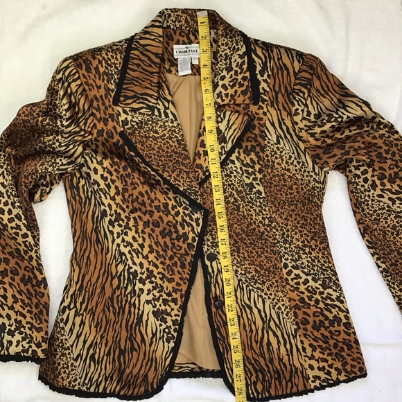 CHANCELLE WOMEN VINTAGE ELGANT 2 PIECE MULTI-ANIMAL PRINT BLAZER SKIRT SET SZ 12 - Picture 10 of 13